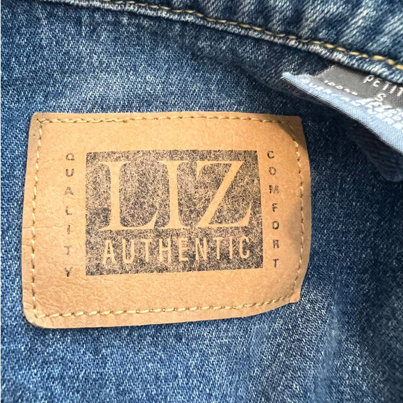Vintage Liz Claiborne Jean Jacket with Sport Team Signatures Size Small Petite - Picture 7 of 9